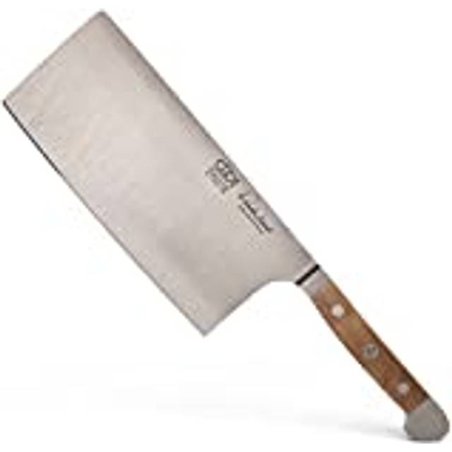 GÜDE Solingen - Kinesisk Grönsakshacka smidd, 18 cm, fat ek, ALPHA-FASSEICHE - Hackkniv, double bolster, Handgjord Tyskland
