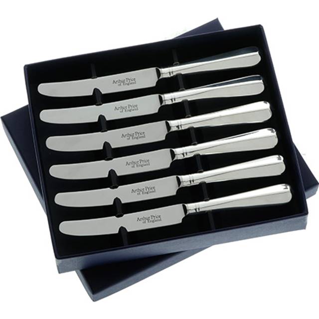 Arthur Price of England Sovereign Silver Set Of Six Tea Knives Rattail