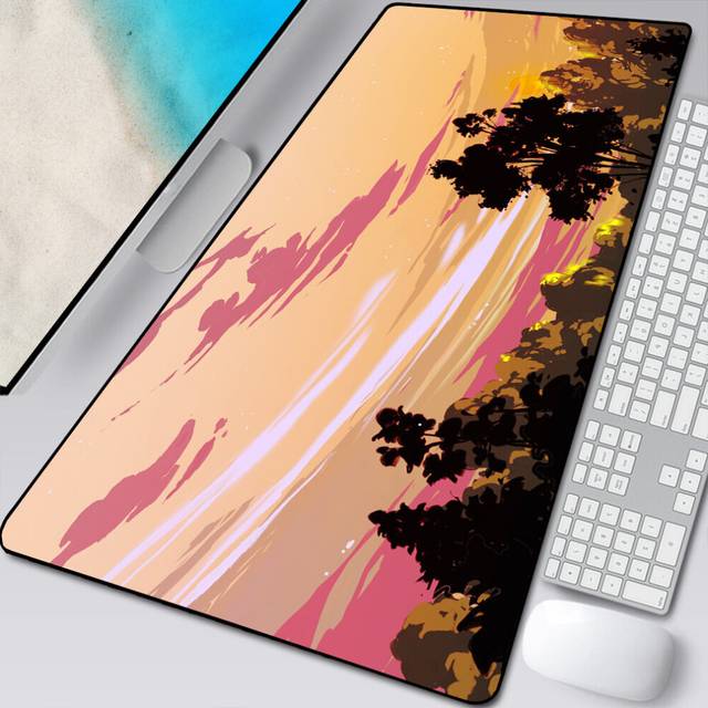 (a-Rluo-018 600x300x3mm) Anime Sky Sunset mousepad Deep Forest Firewatch Laptop Gamer Mousepad Gaming Mouse Pad Large Locking Edge Keyboard Deak Mat
