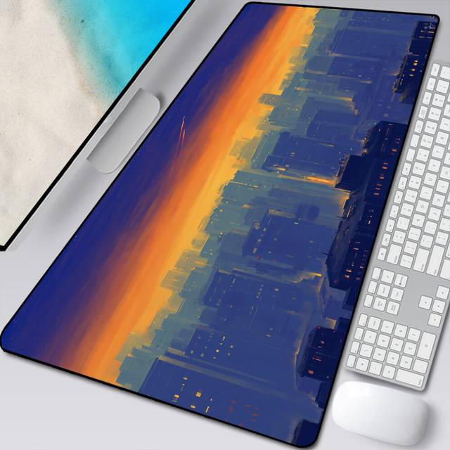 (a-Rluo-014 1200x600x3mm) Anime Sky Sunset mousepad Deep Forest Firewatch Laptop Gamer Mousepad Gaming Mouse Pad Large Locking Edge Keyboard Deak Mat