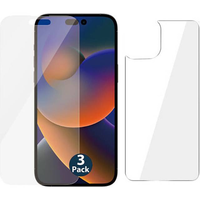 3 Pack Soft PET Film Screen Protector for Apple iPhone 14 PRO MAX Front and Back