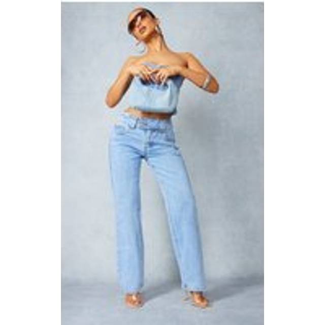 Petite Light Blue Wash Denim Straight Leg Jeans, Light Blue Wash - 8