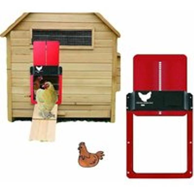 AlwaysH Automatic Chicken Coop Door with Light Sensor - Fully Waterproof Chicken Coop Induction Chicken Coop Door - Chicken Coop Door，Red