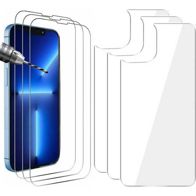 (iPhone 13 Pro) 3pcs Tempered Glass Screen Protector for Apple iPhone 13 Pro Max Mini Front and Back