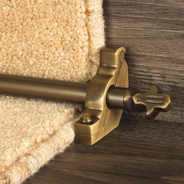 Country Antique Finish Bordeaux Plain Stair Carpet Runner Rods - Rod Length: 89cm (2ft 11in approx.) - Rod Diameter: 5/8&quot; (16mm) Rod Length: Rod