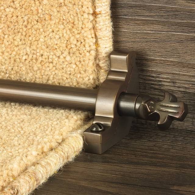 Country Bronze Finish Bordeaux Plain Stair Carpet Runner Rods - Rod Length: 120cm (3ft 11in approx.) - Rod Diameter: 5/8&quot; (16mm) Rod Length: Rod
