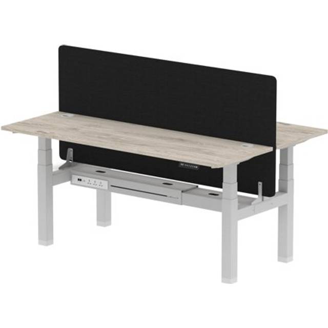 Air B2B 1800x600 Adjustable 2P Bench Desk CP Grey Oak/Silver + Screen