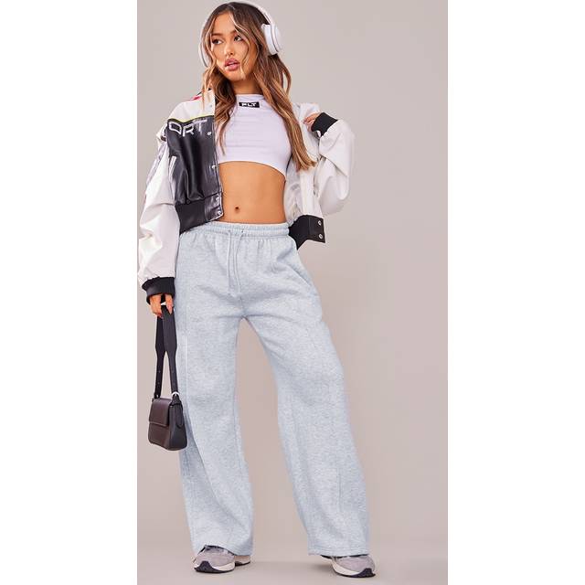 Petite Ash Grey Pintuck Drawstring Straight Leg Joggers, Ash Grey - 14