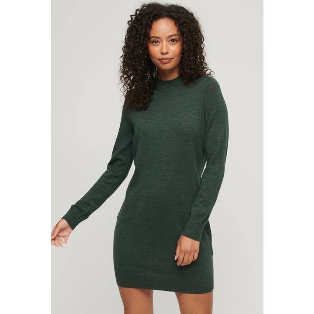Women's long-sleeved merino dress Superdry - Gris