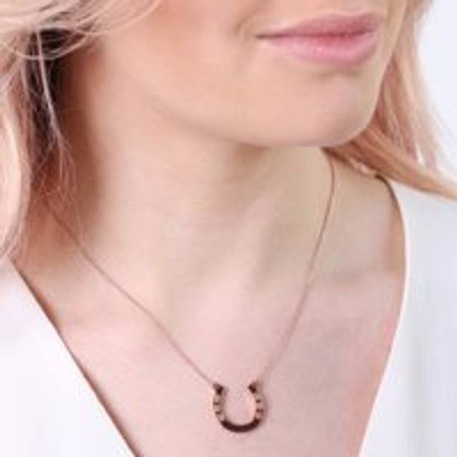 Rose Gold Horseshoe Necklace - rose gold