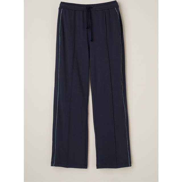 French navy wide leg joggers