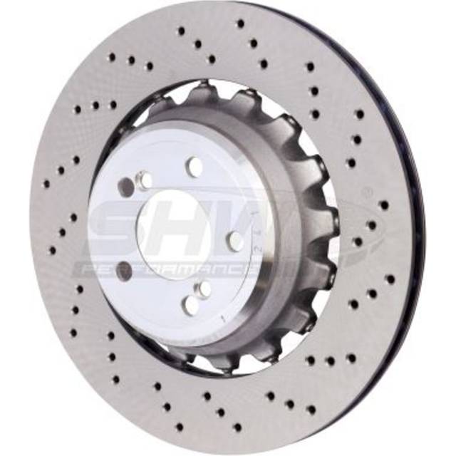 Shw performance rear pair drilled brake discs x2 for bmw f85 x5m f86 x6m 385mm