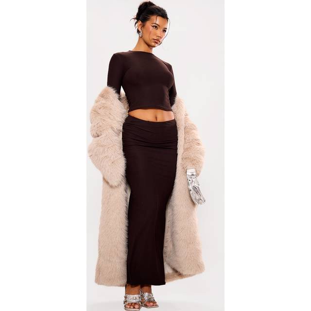 Chocolate Soft Touch Maxi Skirt, Chocolate - 6
