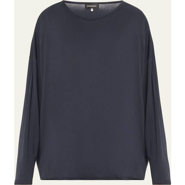 Long-Sleeve Scoop-Neck Lightweight T-Shirt - NAVY