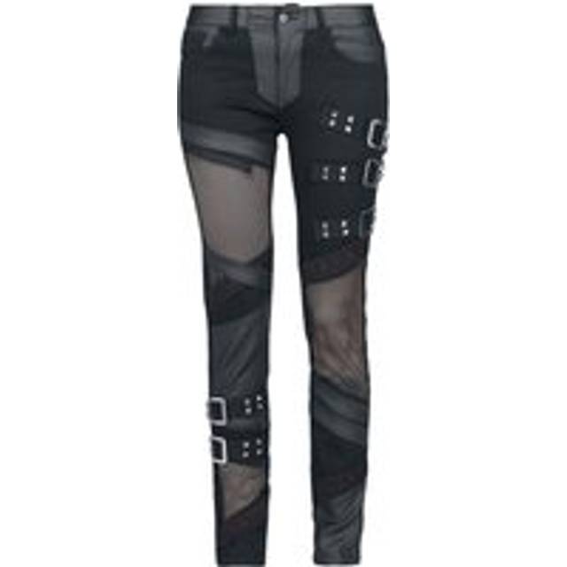 Gothicana by EMP Jeans with Mesh Details Jeans black - W31L32