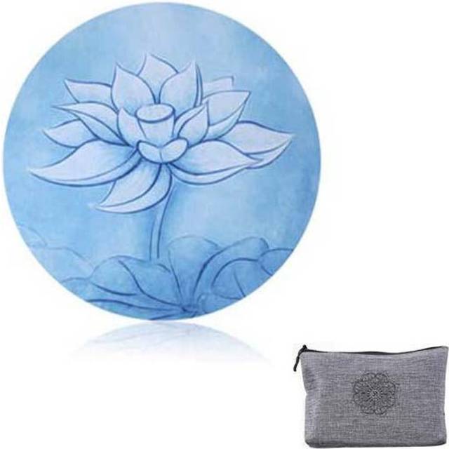 (Style 6) Round Meditation Yoga Mat Printed Portable Foldable Pilates With Storage Bag