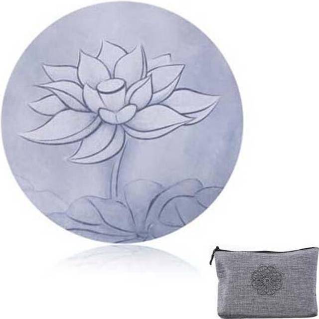 (Style 3) Round Meditation Yoga Mat Printed Portable Foldable Pilates With Storage Bag