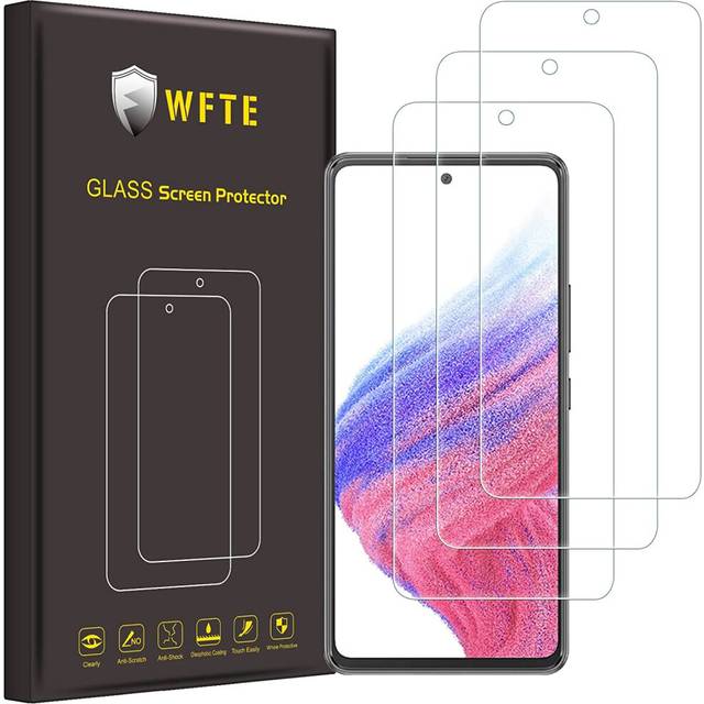 WFTE [3-Pack Screen Protector for Samsung Galaxy A53 5G/A52s 5G/Samsung A52 5G,Dust-Free Premium Tempered Glass Screen...