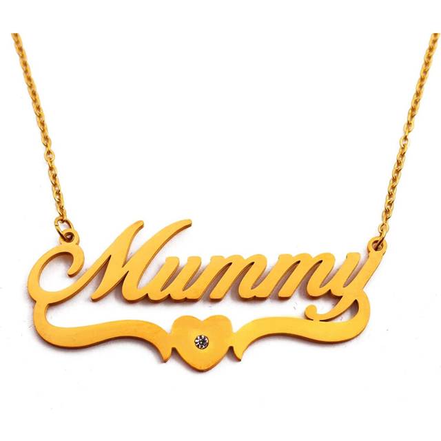 Mummy Personalised Heart Necklace -Gold Plated, Customised mummy pendant,Jewellery for Ladies,Mother gifts