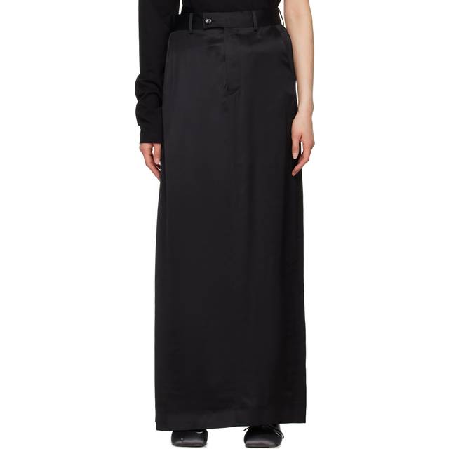 Mm6 Maison Margiela Woman Maxi skirt Black Size 6 Viscose