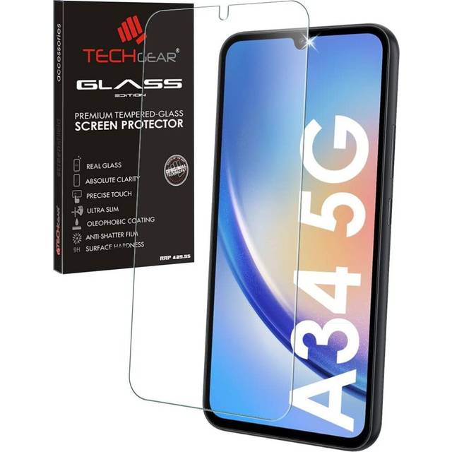 Genuine techgear tempered glass screen protector for samsung galaxy a34 5g