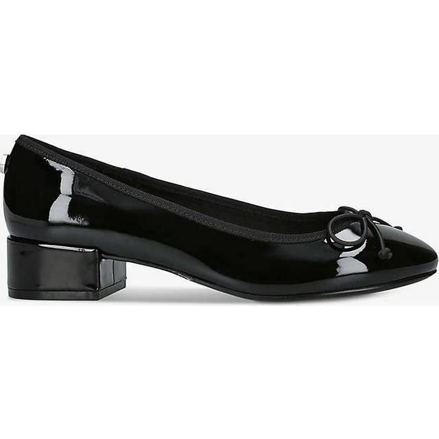 Steve Madden Womens Black Cherish Bow-embellished Faux-leather Ballet Flats Eur 41 / 8 Uk Women - BLACK