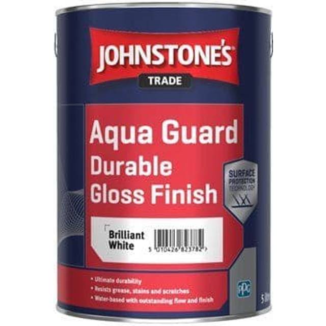 Johnstone's - Johnstones Trade Aqua Guard Durable Water Based Gloss - Brilliant White 1 Litre - Brilliant White