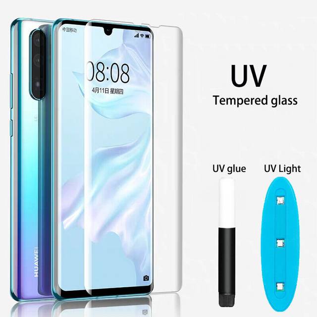 Bakeey UV Liquid Full Glue Cover Clear Curved Anti Explosion Soft Tempered Glass Screen Protector For Huawei P30 PRO