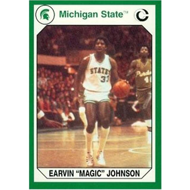 Autograph Warehouse  Earvin Magic Johnson Basketball Card Michigan State 1990 Collegiate Collection No. 133
