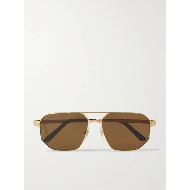 Cartier Eyewear - Santos de Cartier Aviator-Style Gold-Tone Sunglasses - Men - Gold