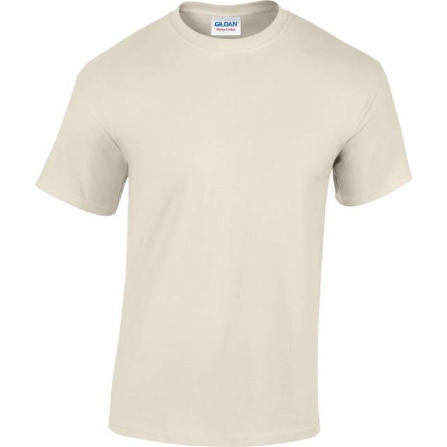 (Natural, S) Gildan Mens Plain Heavy Cotton Blank Crew Neck Top Short Sleeve Tee T-Shirt