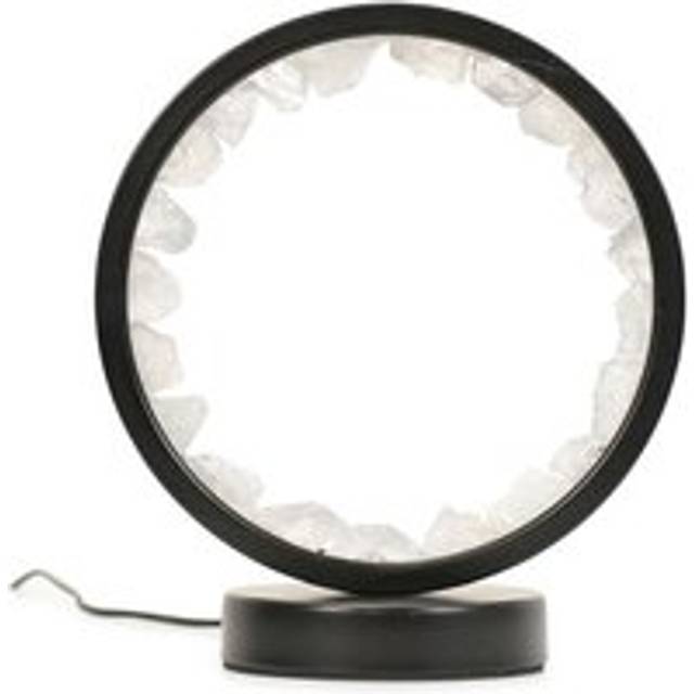 ValueLights Crystal Wellness Black Lamp with Clear Quartz and Cool White LEDs - 20.5 x 10.5 x 18cm