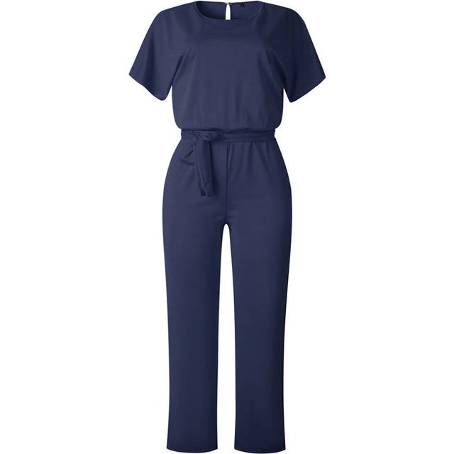 (Navy Blue, S) Ladies Jumpsuit Trousers Club Wear Tights Party Casual Pants UK