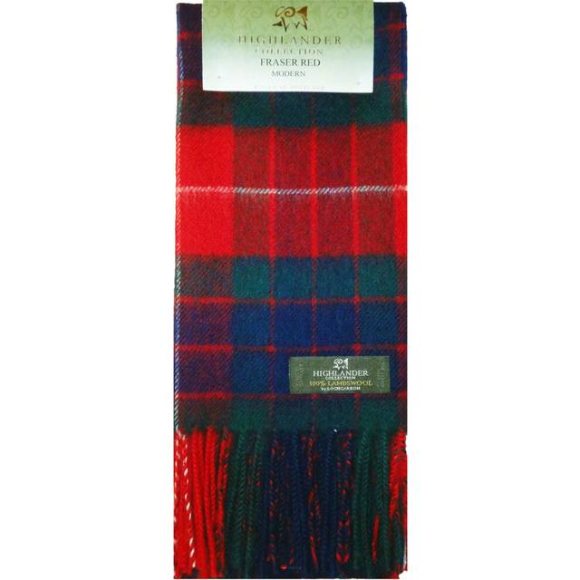 Fraser Red Modern Tartan Scarf Lambswool