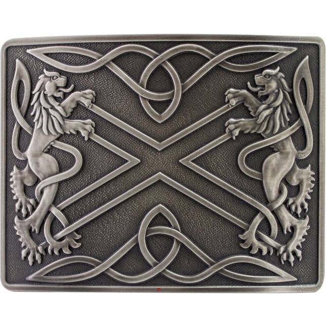 (Saltire Antique) Kilt Belt Buckle Mens Highland Saltire Design 6 Finishes Scottish Made