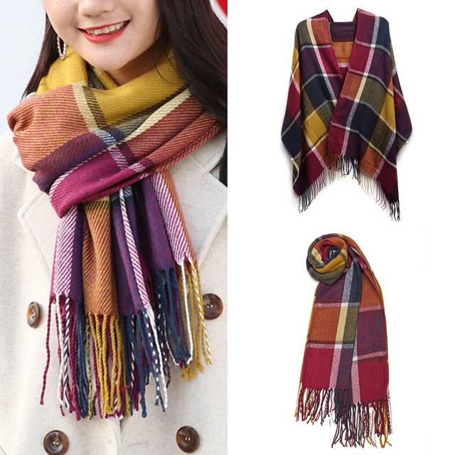 (Purple) Large Women's Cashmere Scarf | Shawl Scarf