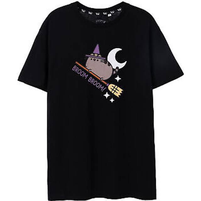 (L, Black) Pusheen Womens/Ladies Broom Broom Halloween T-Shirt