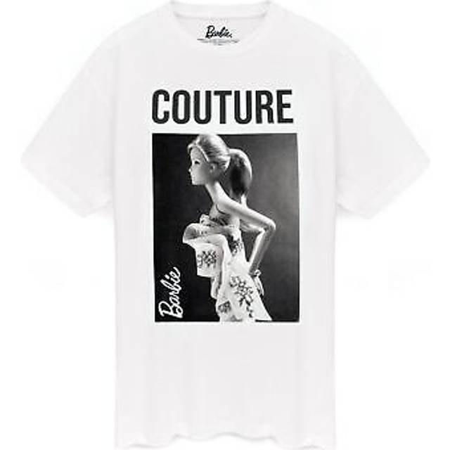 (Large) Barbie Short Sleeved T-Shirt (Womens White)