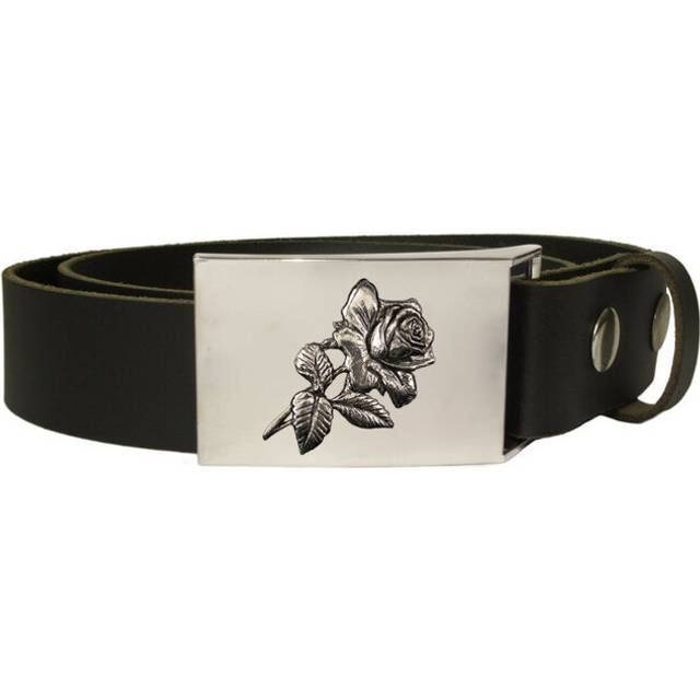 Rose leather snap fit belt