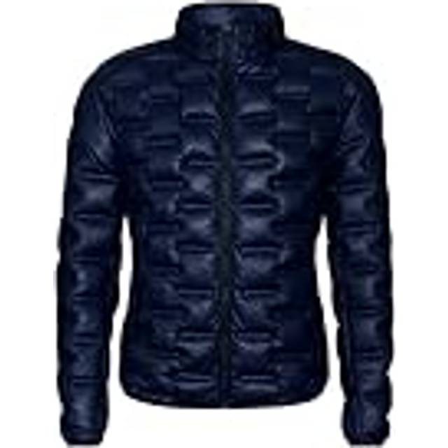 Infinity Leather Mens Puffer Quilted Bomber Jacket - Recife - Navy Nappa Leather - Size X-Small