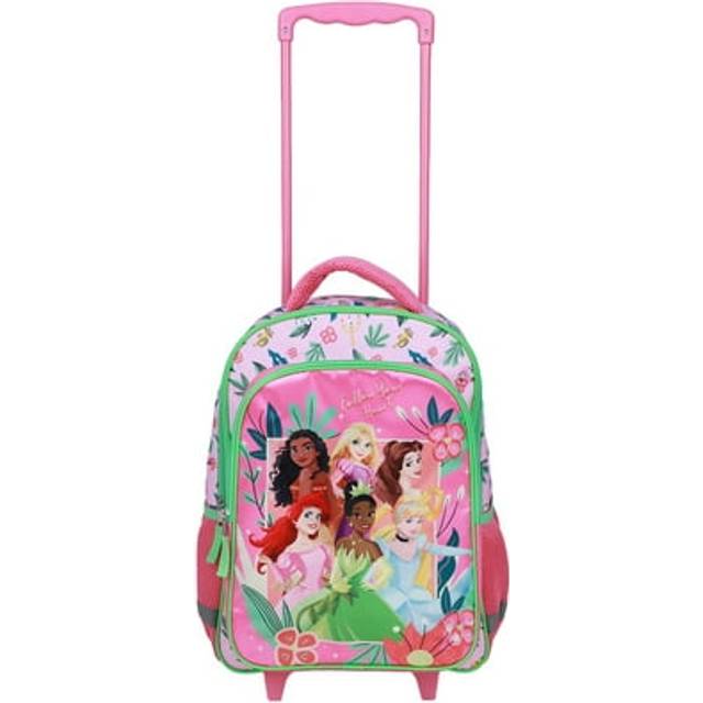 "Disney 16"""" Princesses Girls Rolling Backpack with Adjustable Handle"