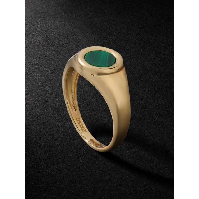 Mateo - Gold Malachite Signet Ring - Men - Gold - 54