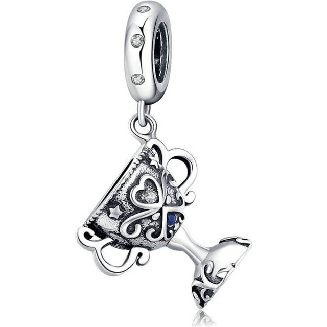 Retro Cup Charms Silver plating Trophy Prize Vintage Filigree Charms Beads for Bracelet Jewelry