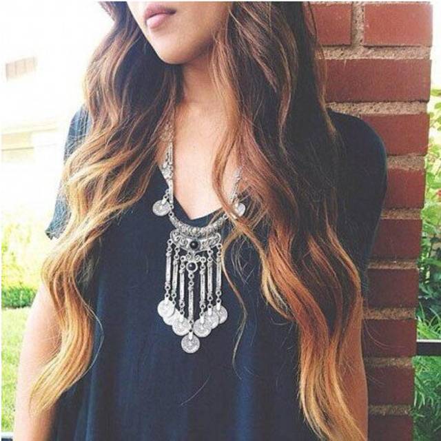 LOVBEAFAS Fashion Maxi Collier Femme Bijoux Statement Long Necklace Vintage Gypsy Boho Coin Tassel Necklace Women Jewelry - Multicoloured