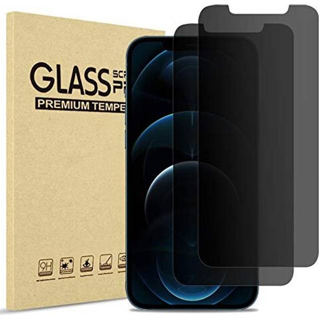 (2 Pack) for iPhone 12 Pro Max 6.7'' 2020 Privacy Screen Protector, Tempered Glass Anti-Spying Black Dark Screen Film Guard