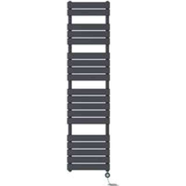NRG - Pre-filled Electric Heated Towel Rail Radiator Flat Panel Thermostatic 1800x450mm Anthracite