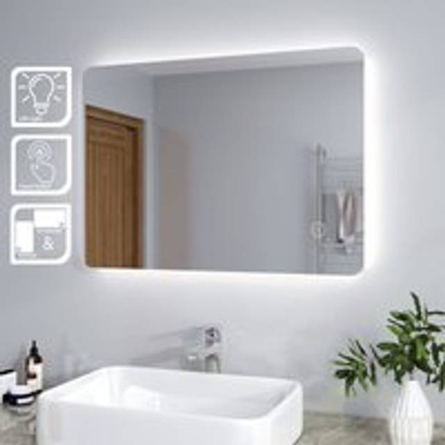 ELEGANT 700 x 500mm Modern Backlit LED Illuminated Bathroom Mirror with Touch Switch (4PCS)
