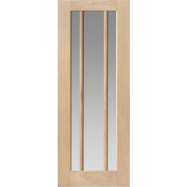 JB Kind Darwen Glazed Internal Door Unfinished 35 x 1981 x 762mm in Oak Veneer