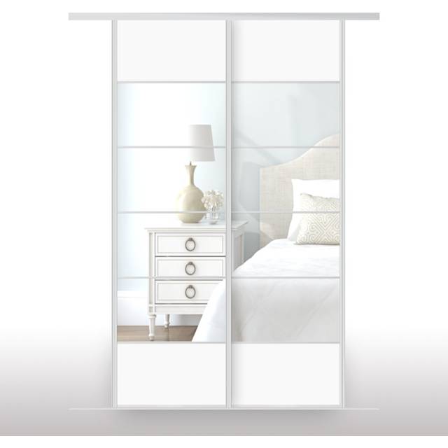 Atiqa 2 Door Sliding Wardrobe - White (243cm H x 243cm W x 8.2cm D)