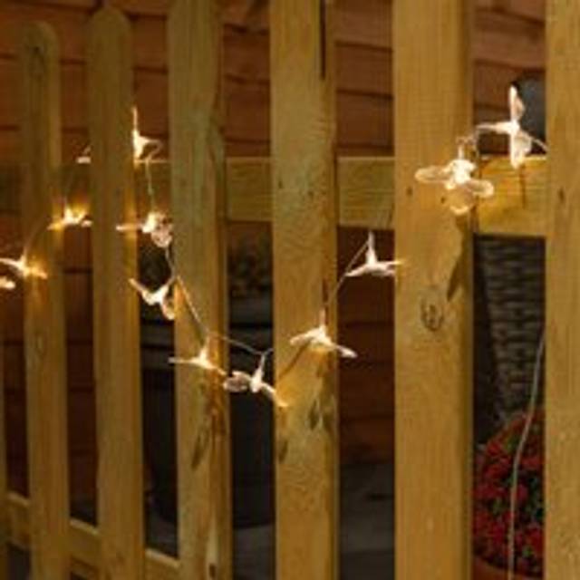 20pc Clear Butterfly Solar String Lights